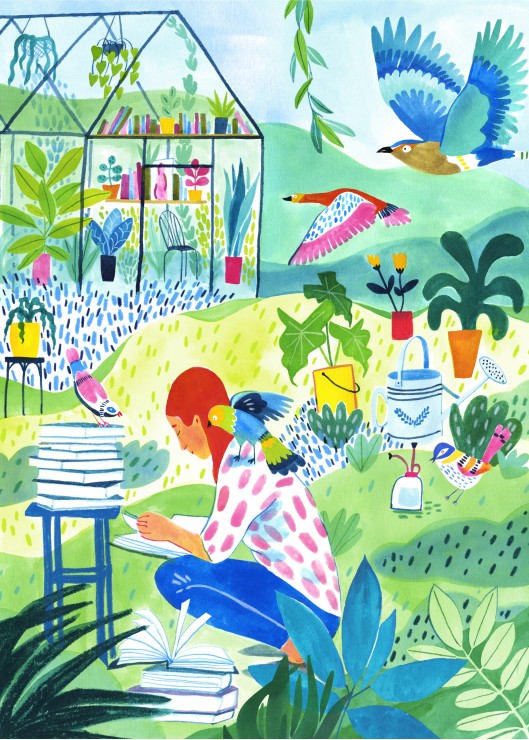 Pieces & Peace Lesung im Garten 500 Teile Puzzle Pieces-Peace-F-00294 von Pieces & Peace