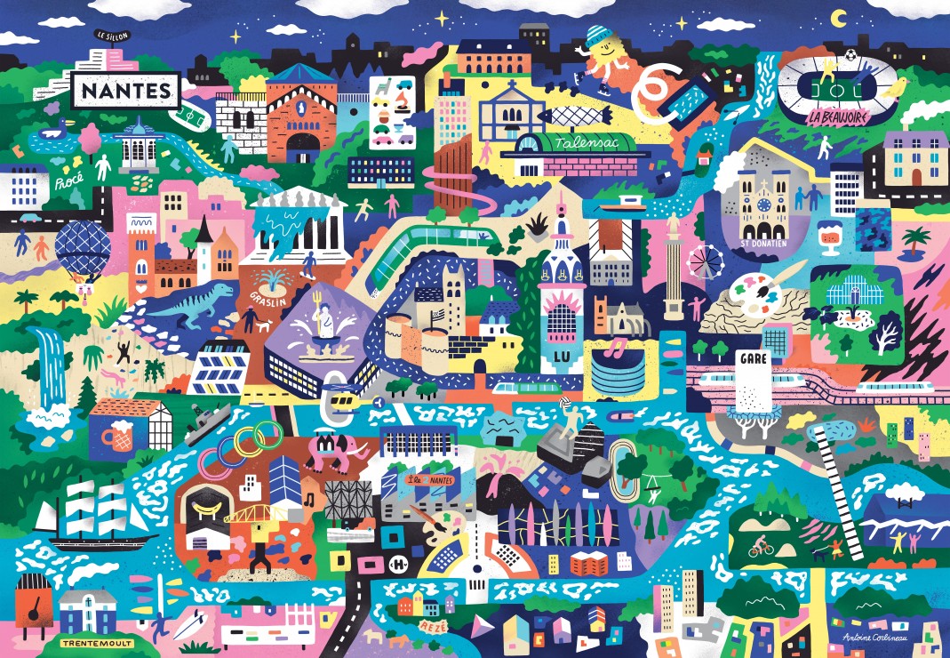 Pieces & Peace Nantes, France 1000 Teile Puzzle Pieces-Peace-F-00233 von Pieces & Peace