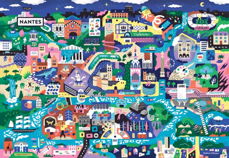 Pieces & Peace Nantes, France 1000 Teile Puzzle Pieces-Peace-F-00233 von Pieces & Peace