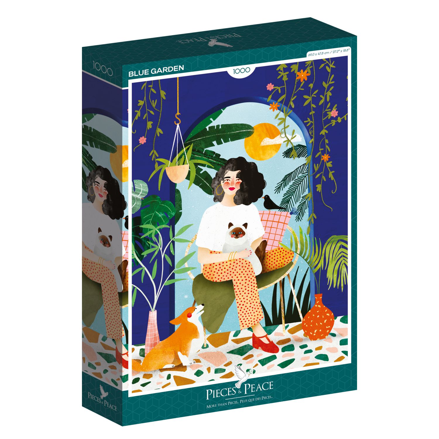 Pieces & Peace Puzzle 1000 Teile - Blue Garden - von Pieces & Peace