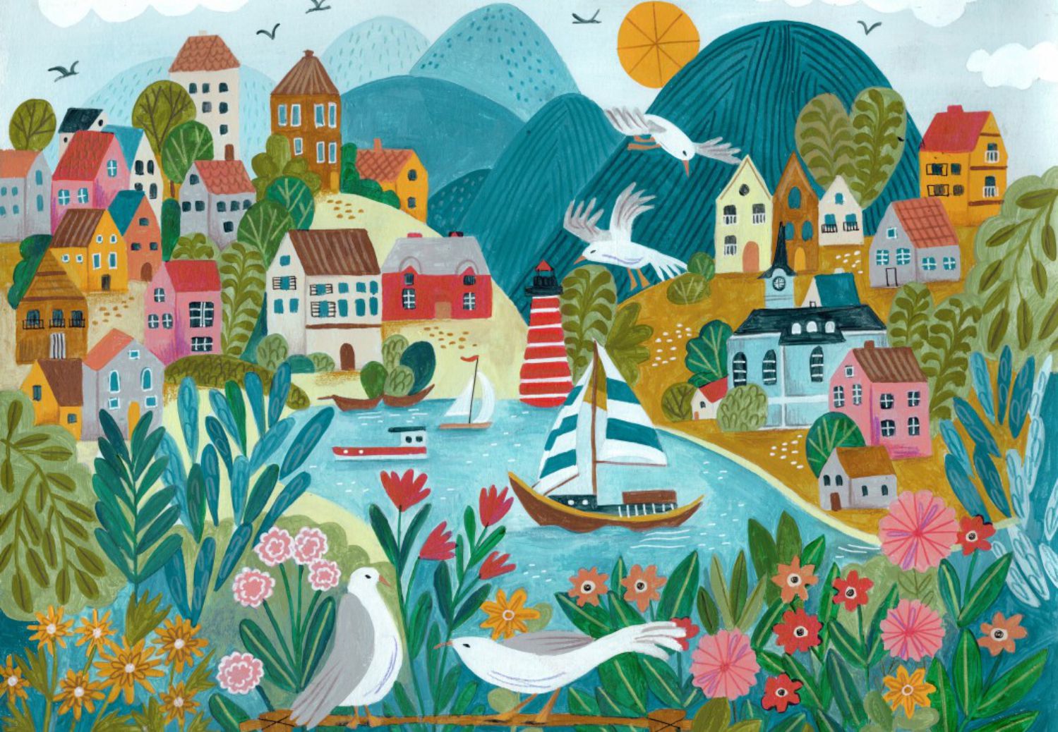 Pieces & Peace Puzzle 1000 Teile – Dorf an der Küste - Pieces & Peace Puzzle 1000 Teile – Dorf an der Küste - von Pieces & Peace