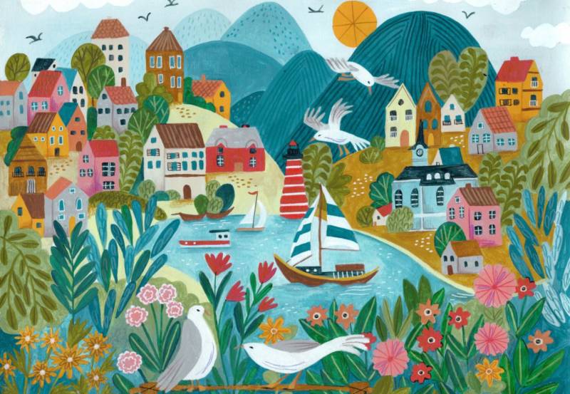 Pieces & Peace Puzzle 1000 Teile – Dorf an der Küste - Pieces & Peace Puzzle 1000 Teile – Dorf an der Küste - von Pieces & Peace