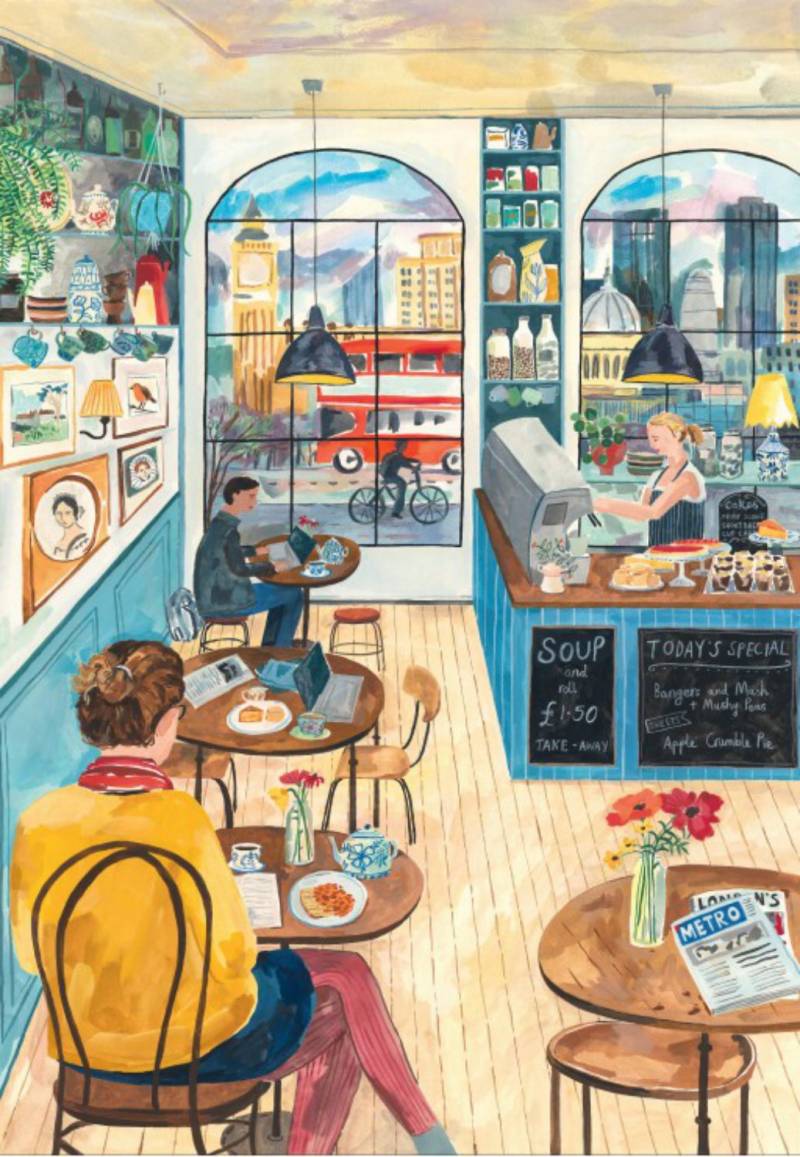 Pieces & Peace Puzzle 1000 Teile – Londoner Café - von Pieces & Peace