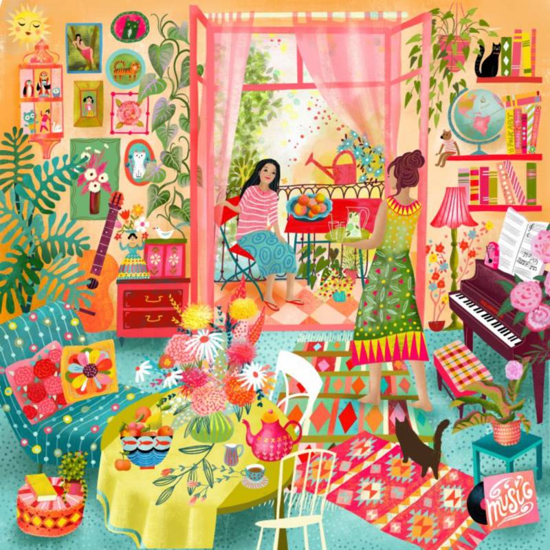 Pieces & Peace Puzzle 1000 Teile – Musikzimmer mit Ausblick - Pieces & Peace Puzzle 1000 Teile – Musikzimmer mit Ausblick - von Pieces & Peace