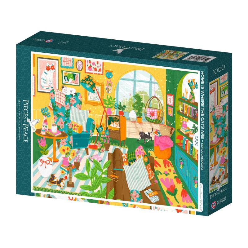 Pieces & Peace Puzzle 1000 Teile - Zuhause ist, wo die Katzen sind - Pieces & Peace Puzzle 1000 Teile - Zuhause ist, wo die Katzen sind - von Pieces & Peace