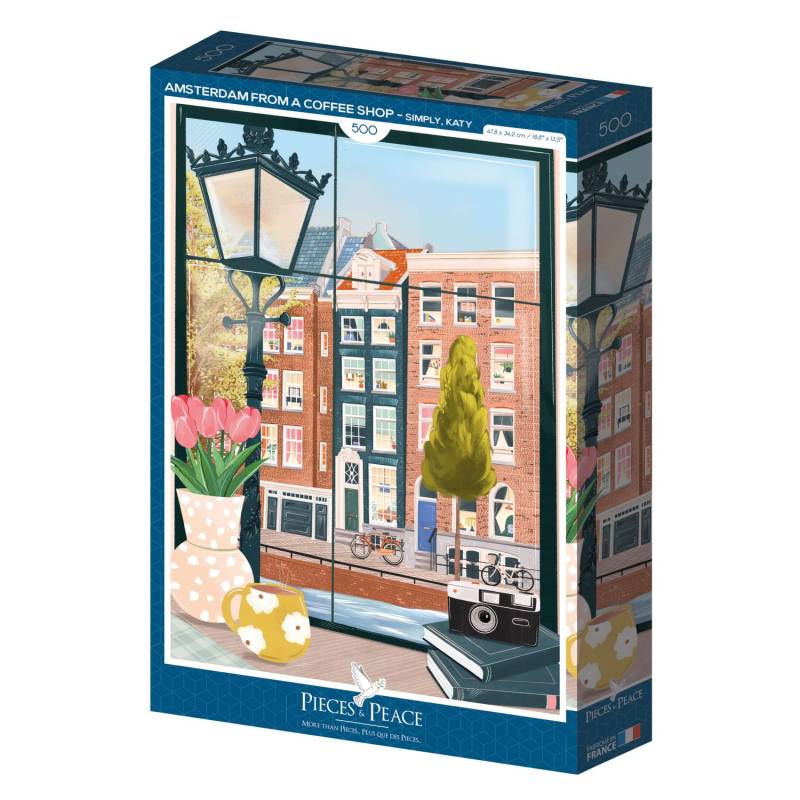 Pieces & Peace Puzzle 500 Teile - Amsterdam from a Coffee Shop - Pieces & Peace Puzzle 500 Teile - Amsterdam from a Coffee Shop - von Pieces & Peace