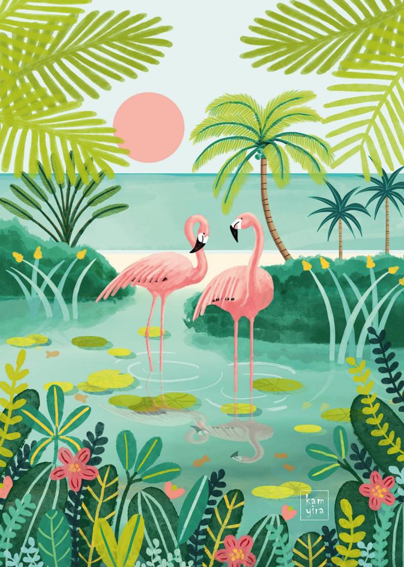 Pieces & Peace Puzzle 500 Teile – Flamingo - von Pieces & Peace