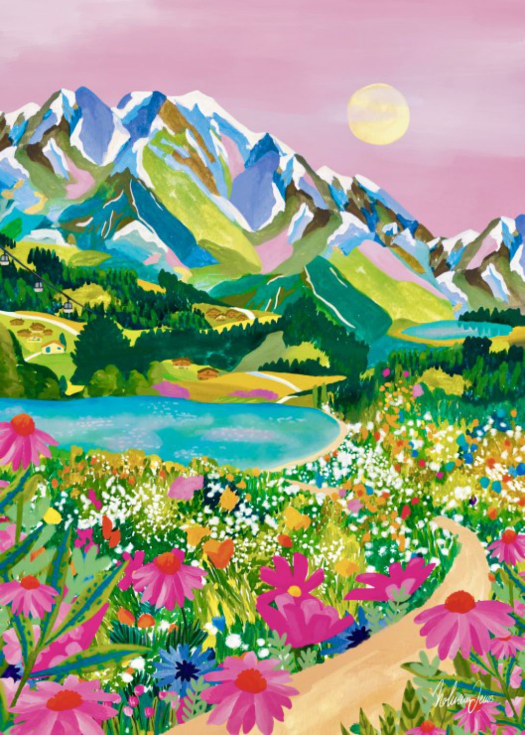 Pieces & Peace Puzzle 500 Teile – Sonnenaufgang über den Alpen - Pieces & Peace Puzzle 500 Teile – Sonnenaufgang über den Alpen - von Pieces & Peace