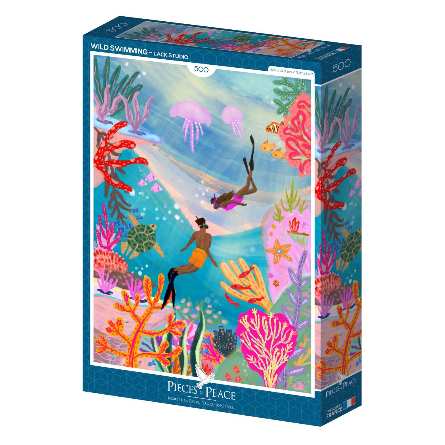 Pieces & Peace Puzzle 500 Teile - Wild Swimming - von Pieces & Peace