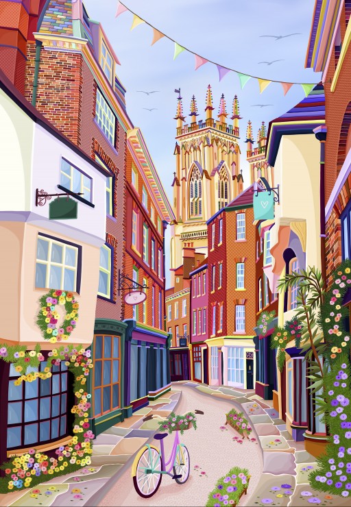 Pieces & Peace York Petergate 1000 Teile Puzzle Pieces-Peace-F-00313 von Pieces & Peace