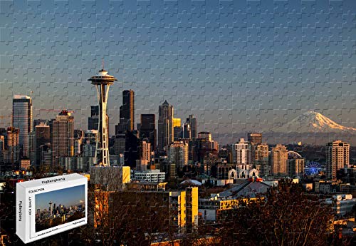 Puzzle mit 1000 Teilen – Seattle Stadtbild mit dem Mount Rainier Wood Materials, 75 x 50 cm, Unterhaltungsspielzeug Puzzle mit 1000 Teilen – Seattle Stadtbild mit dem Mount Rainier Wood Materials, 75 x 50 cm, Unterhaltungsspielzeug von PigBangbang
