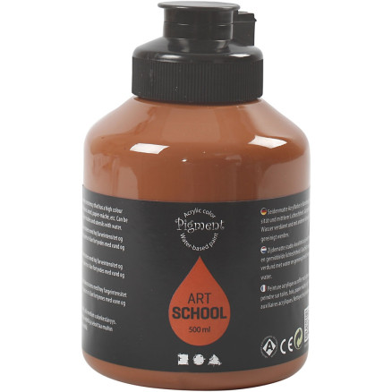 Acrylfarbe, Mattglänzend, Deckend, Sienna, 500 ml/ 1 Fl. von Pigment Art School