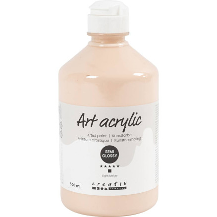 Acrylfarbe, Mattglänzend, Deckend, Hellbeige, 500 ml/ 1 Fl. von Pigment Art School