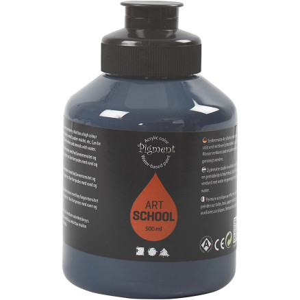 Acrylfarbe, Mattglänzend, Deckend, Indigo, 500 ml/ 1 Fl. von Pigment Art School