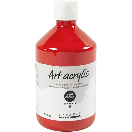 Acrylfarbe, Mattglänzend, Transparent, Kadmiumrot, 500 ml/ 1 Fl. von Pigment Art School