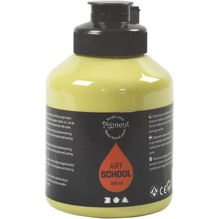 Acrylfarbe, Mattglänzend, Halbtransparent, Kiwi, 500 ml/ 1 Fl. von Pigment Art School