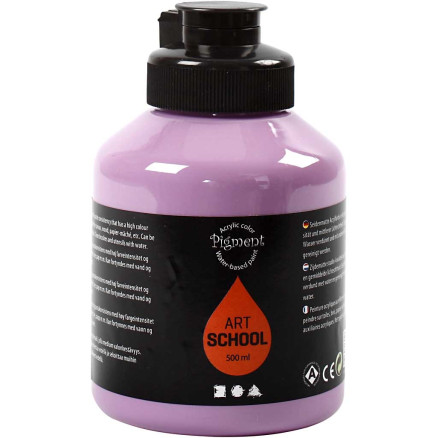 Acrylfarbe, Mattglänzend, Deckend, Flieder, 500 ml/ 1 Fl. von Pigment Art School