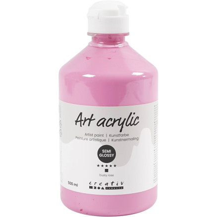 Acrylfarbe, Mattglänzend, Deckend, Staubrosé, 500 ml/ 1 Fl. von Pigment Art School
