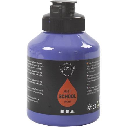 Acrylfarbe, Mattglänzend, Halbtransparent, Violettblau, 500 ml/ 1 Fl. von Pigment Art School