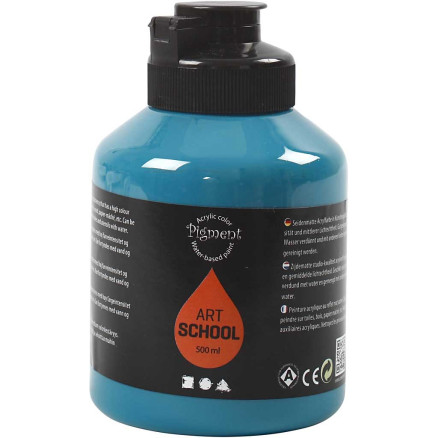 Acrylfarbe, Mattglänzend, Deckend, Türkis, 500 ml/ 1 Fl. von Pigment Art School