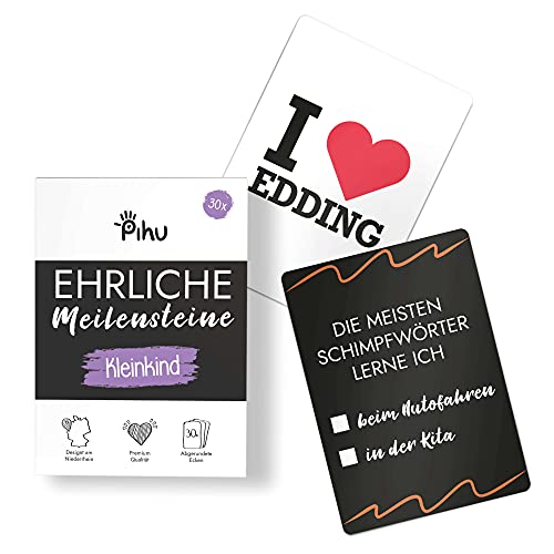 Pihu Ehrliche Meilensteinkarten (Premiumqualität) 30 wahre Milestones für Schwangerschaft und nach der Geburt - tolle Geschenkidee (Kleinkind) von Pihu
