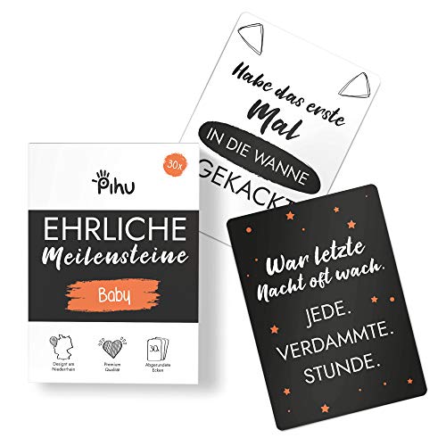 Pihu Ehrliche Meilensteinkarten (Premiumqualität) 30 wahre Milestones für Schwangerschaft und nach der Geburt - tolle Geschenkidee (Baby) von Pihu
