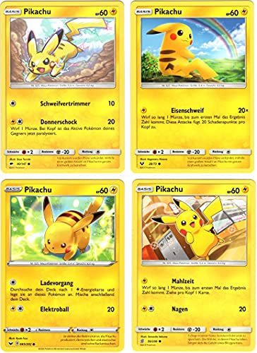 Pikachu x sortierte Pikachu-Pokémon-Karten, deutsche Originalkarten von Pikachu