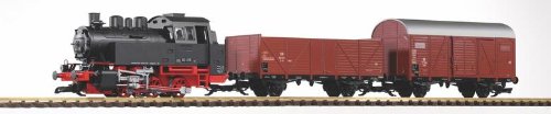 Piko G 37120G Start-Set Dampflok BR 80 mit 2 Güterwagen der DB von Piko