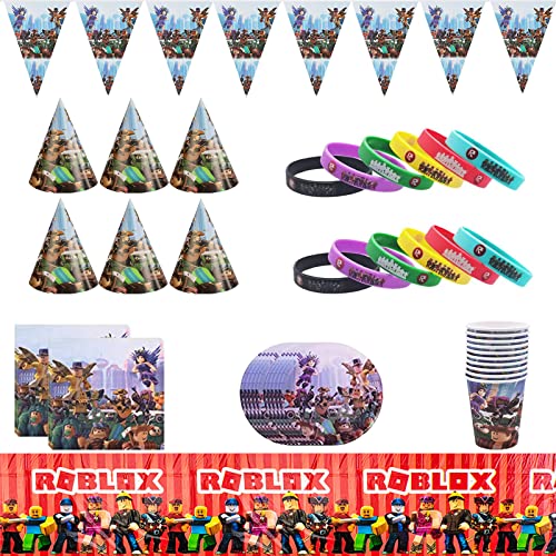 PiliStar Roblox Deko Set, 60PCS Roblox Geburtstagsdekoration, Themen Party Zubehör für Spielliebhaber, Jungen Kinder Geburtstags Dekoration PiliStar Roblox Deko Set, 60PCS Roblox Geburtstagsdekoration, Themen Party Zubehör für Spielliebhaber, Jungen Kinder Geburtstags Dekoration von PiliStar