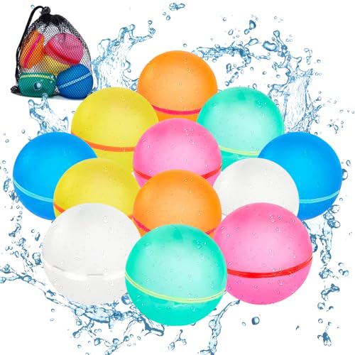 Pilikoll 12 Stück Wiederverwendbare Wasserbomben Magnet Wiederverwendbare Wasser Bomben Selbstschließend Wiederbefüllbare Silikon Wasserbomben Set mit 1 Mesh Bag für Kinder,Erwachsene,Strand,Poolparty Pilikoll 12 Stück Wiederverwendbare Wasserbomben Magnet Wiederverwendbare Wasser Bomben Selbstschließend Wiederbefüllbare Silikon Wasserbomben Set mit 1 Mesh Bag für Kinder,Erwachsene,Strand,Poolparty von Pilikoll
