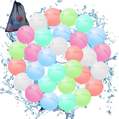 Pilikoll 30 Stück Wiederverwendbare Wasserbomben Selbstschließend mit 1 Mesh Bag Nicht-Magnet Silikon Wasserbomben Selbstschließend Selbstdichtende Silikon-Wasserbälle für Kinder,Erwachsene,Poolparty Pilikoll 30 Stück Wiederverwendbare Wasserbomben Selbstschließend mit 1 Mesh Bag Nicht-Magnet Silikon Wasserbomben Selbstschließend Selbstdichtende Silikon-Wasserbälle für Kinder,Erwachsene,Poolparty von Pilikoll