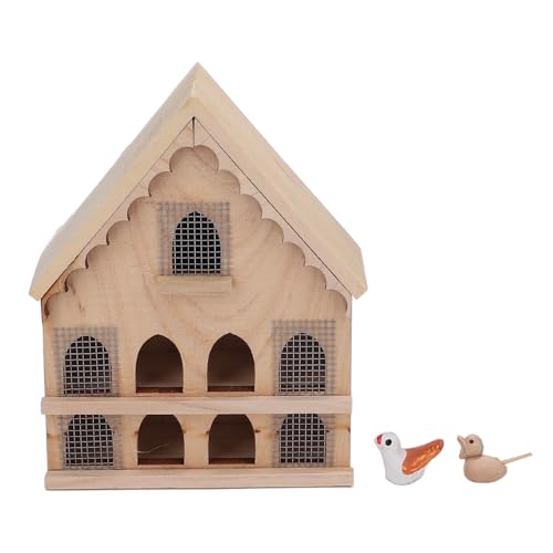 1:12 Skala Dollhouse Holzvogelhaus Hochsimulationsdekoration Miniaturvogelhaus mit 2 Vögeln 1 Aufkleber 1:12 Skala Dollhouse Holzvogelhaus Hochsimulationsdekoration Miniaturvogelhaus mit 2 Vögeln 1 Aufkleber von Pilipane