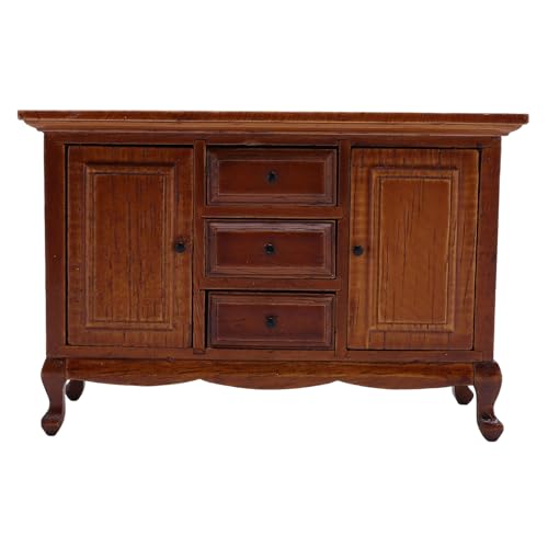 1:12 Skala Dollhouse Storage Cabinet Realistische Miniatur 2 Türen 3 Schubladen Holzpuppenhausmöbel 1:12 Skala Dollhouse Storage Cabinet Realistische Miniatur 2 Türen 3 Schubladen Holzpuppenhausmöbel von Pilipane