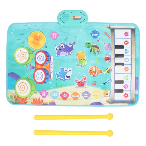 Baby-Musikmatte, Spiel-Musikmatte, Musikmatte, wasserdicht, für frühes Lernen, Trommel, Jazztrommel, Klaviertasten, Musikmatte für Kinder mit Trommelstöcken und Fußdecke von Pilipane
