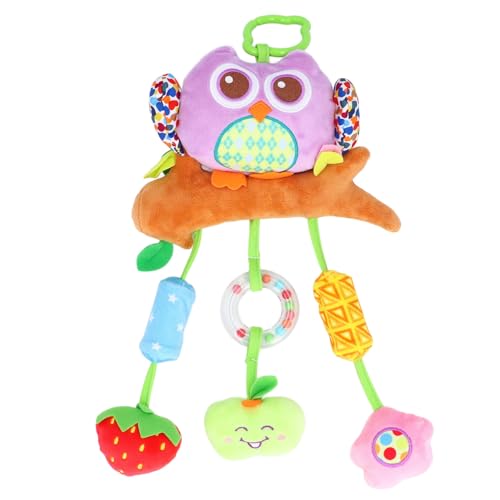 Baby Plüsch Rasseln Spielzeug Tierdekor 360 Grad Rotatable Cute Crib Hängende Rasselpuppe für Baby Schlafen Spielen weiche Baumwollplüschstoff 11,02 x 7,87 Zoll (Lila Eule geformt) von Pilipane