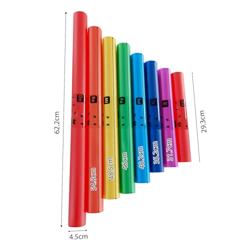 Buntes Musik -Sound -Tube -Set 8 Töne Percussion Instrument für kollektive Performance Klassenzimmer Home Bildungsspielzeug 8pcs pe Kunststoff (ohne Seil) von Pilipane