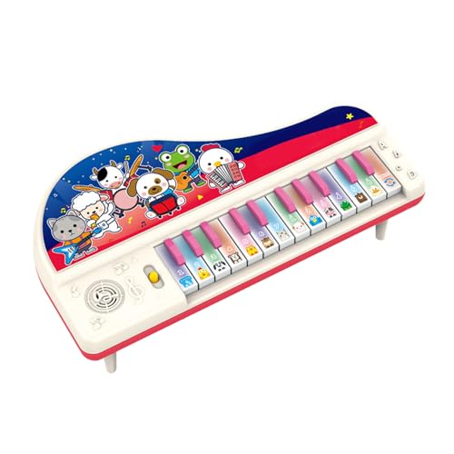 Cartoon Piano Keyboard Toy Multifunktional interaktiver Bildungskinder elektronisches Klavier mit Tierklängen und Geschichtenerzählen für Mädchen Kleinkinder Plastikmaterial 3 AA von Pilipane