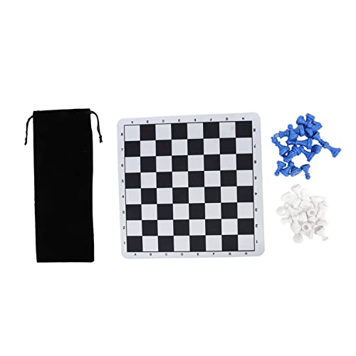 Chessmen INTERNATIONAL Chess POCKS Premium PS Material komplettes Set kompaktes tragbares Schachspiel für Familienfeier Travel Camping Freizeit Unterhaltung King Height 1.89 Zoll (Blue White) von Pilipane