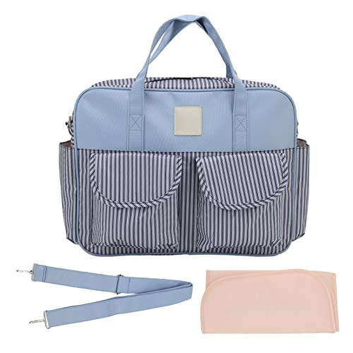 Crossbody-Wickeltaschen,wasserdichte Multifunktions-Wickeltasche Mit Großer Kapazität Und Mehreren Taschen, Baby-Wickeltasche, Tote Fashion Blue White Stripes Für Jungen, Mädchen, Mama Oder Papa von Pilipane