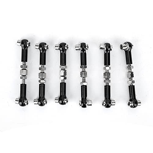 Einstellbare Servo -Links Spurstange Set hoher Präzision langlebiger Aluminium -Legierung RC -Autozubehör für 1/10 Touring Car 47mm 6 Stcs (Schwarz) von Pilipane