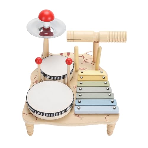 Hölzerne musikalische Drum Set Puzzle Farbe Kognition Frühes Lernen Multifunktional Percussion Instrument Musik Sensorisches Spielzeug für Kleinkinder Kinder Basswood Sperrholz 2 von Pilipane