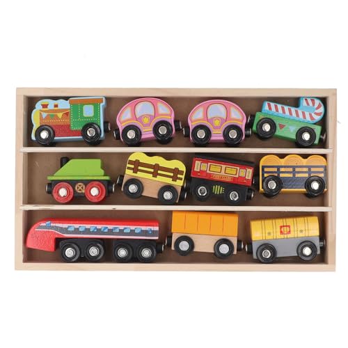 Holzeisenbahn-Set, leuchtende Farben, kleines Eisenbahnspielzeug, Szenen-Set für Eisenbahnschienen für Kinder über 2 Jahre Holzeisenbahn-Set, leuchtende Farben, kleines Eisenbahnspielzeug, Szenen-Set für Eisenbahnschienen für Kinder über 2 Jahre von Pilipane
