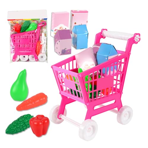 Kindereinkaufswagen Trolley Spiel Set Schöne zuverlässige Spielzeugeinkaufswagen Trolley für Kinder Rollen Spielen Safe Plastik 21pcs Kindereinkaufswagen Trolley Spiel Set Schöne zuverlässige Spielzeugeinkaufswagen Trolley für Kinder Rollen Spielen Safe Plastik 21pcs von Pilipane