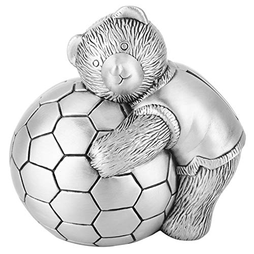Little Bear Football Money Box Münze Sparet Piggy Bank Home Decor für Kinderzimmer Wohnzimmer Zinklegierung 9,2 x 8,4 x 9,7 cm von Pilipane