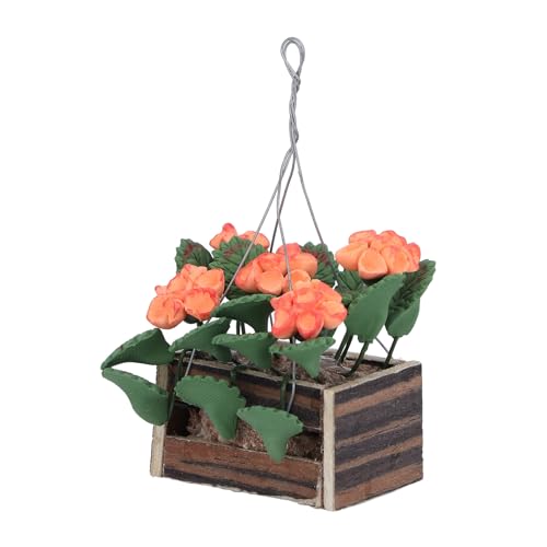Miniatur-Blumenkorb im Maßstab 1:12, hohe Simulation, Puppenhaus-Blumentopf zum Aufhängen, zur Dekoration Miniatur-Blumenkorb im Maßstab 1:12, hohe Simulation, Puppenhaus-Blumentopf zum Aufhängen, zur Dekoration von Pilipane