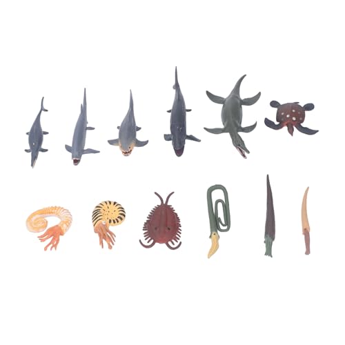 Miniatur Prähistorische Meer Tierspielzeug realistische alte Ozeiere Tiermodelle handgefertigte PVC -Figuren für Home Office Dekoration Bildungsausstellungssammlung 6 oder 12 (BL 1116) von Pilipane