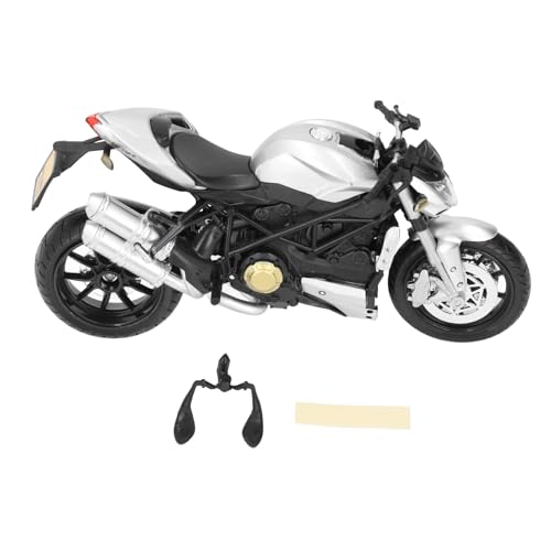 Pilipane 1 12 Skala Legierung Motorradmodell High Simulation Realistisches Kinder Moto -Spielzeug für Displaysammlung Langlebiges Legierungsmaterial 17 x 9 cm (Silber) von Pilipane