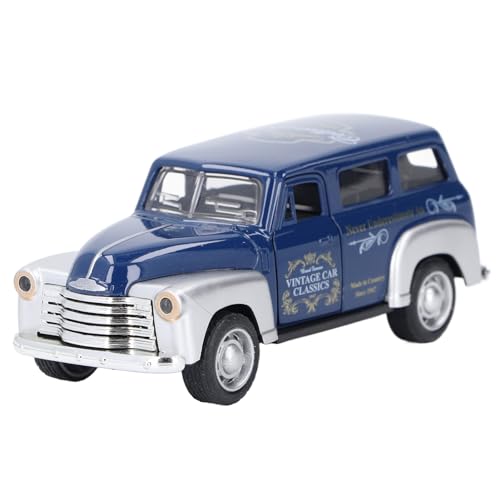 Pilipane 1:32 Skala Kinder ziehen Fahrzeug Spielzeug Öffnungsfähige Türlegierung Vintage Car Model Toy mit Schall leichtes Effekt zurück (Blau) von Pilipane