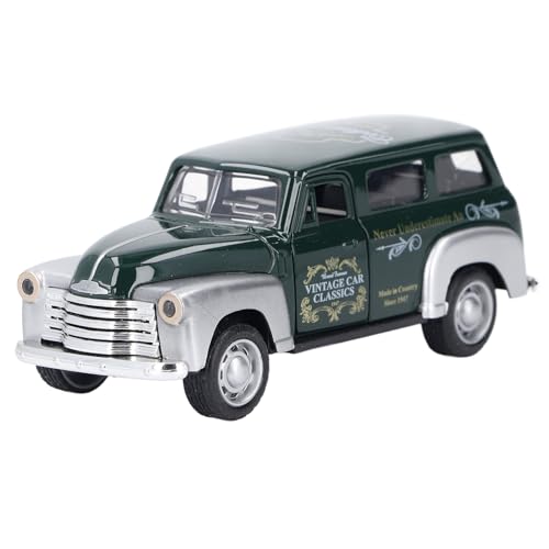 Pilipane 1:32 Skala Kinder ziehen Fahrzeug Spielzeug Öffnungsfähige Türlegierung Vintage Car Model Toy mit Schall leichtes Effekt zurück (Dunkelgrün) von Pilipane