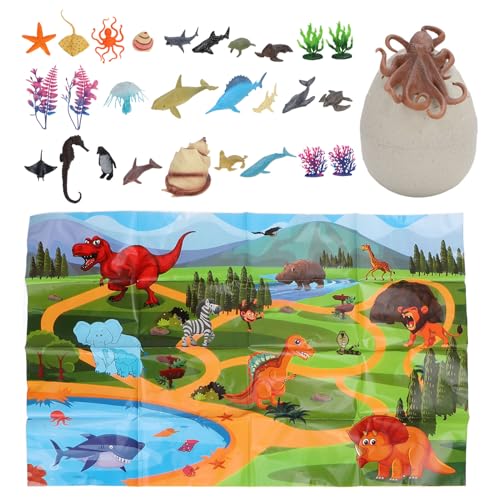Pilipane 27-teiliges Meerestier-Spielzeug, pädagogisches Vorschullernen, hochsimuliertes Meerestiermodell für Kinder mit Ei-Spielzeug von Pilipane